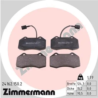 24162.150.2 ZIMMERMANN Комплект тормозных колодок, дисковый тормоз (фото 1)