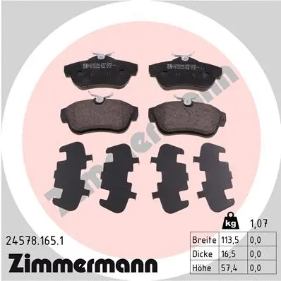 24578.165.1 ZIMMERMANN Комплект тормозных колодок, дисковый тормоз (фото 1)