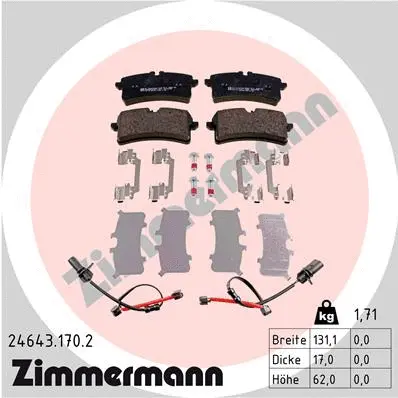 24643.170.2 ZIMMERMANN Комплект тормозных колодок, дисковый тормоз (фото 1)