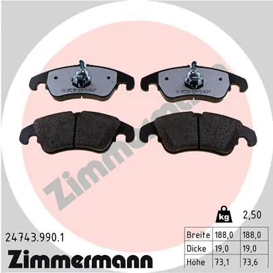 24743.990.1 ZIMMERMANN Комплект тормозных колодок, дисковый тормоз (фото 1)