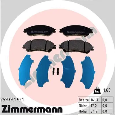 25979.170.1 ZIMMERMANN Комплект тормозных колодок, дисковый тормоз (фото 1)