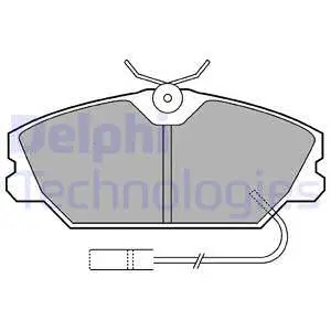 LP539 DELPHI Комплект тормозных колодок, дисковый тормоз (фото 1)