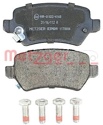 1170004 METZGER Комплект тормозных колодок, дисковый тормоз (фото 2)