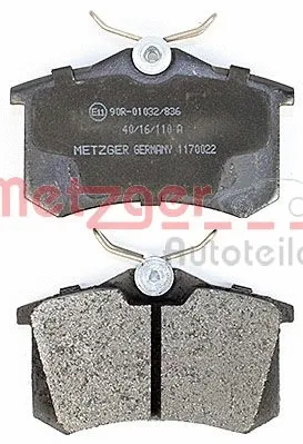 1170022 METZGER Комплект тормозных колодок, дисковый тормоз (фото 2)