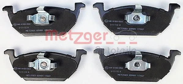 1170027 METZGER Комплект тормозных колодок, дисковый тормоз (фото 1)