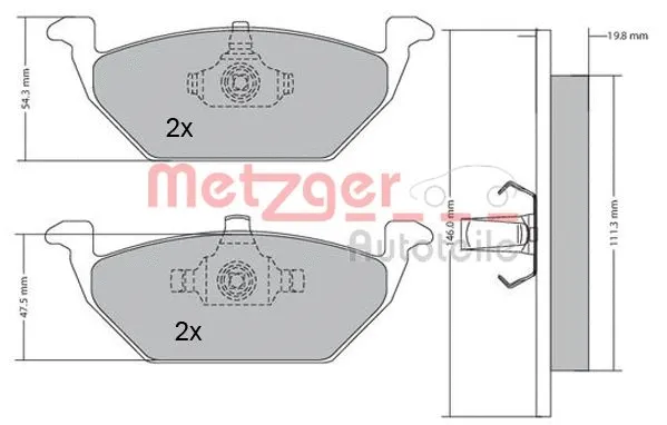 1170027 METZGER Комплект тормозных колодок, дисковый тормоз (фото 5)