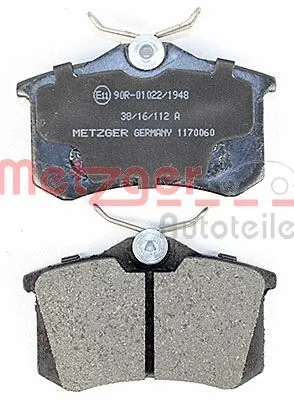 1170060 METZGER Комплект тормозных колодок, дисковый тормоз (фото 3)