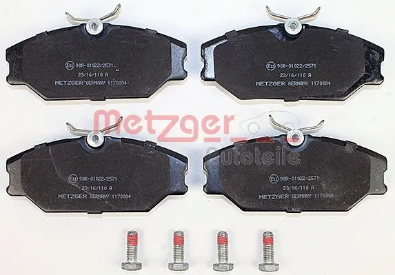 1170084 METZGER Комплект тормозных колодок, дисковый тормоз (фото 1)