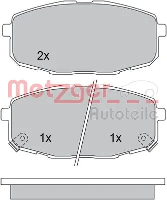 1170097 METZGER Комплект тормозных колодок, дисковый тормоз (фото 3)
