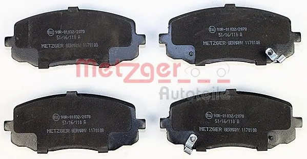 1170108 METZGER Комплект тормозных колодок, дисковый тормоз (фото 1)