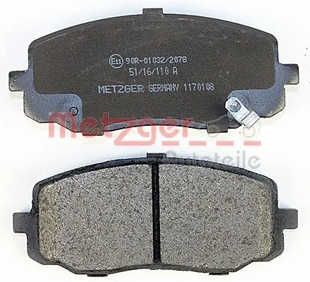 1170108 METZGER Комплект тормозных колодок, дисковый тормоз (фото 2)