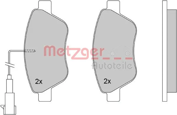 1170117 METZGER Комплект тормозных колодок, дисковый тормоз (фото 3)