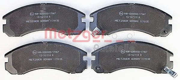 1170135 METZGER Комплект тормозных колодок, дисковый тормоз (фото 1)