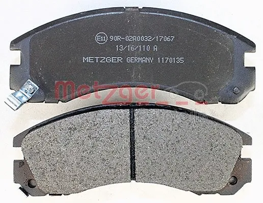 1170135 METZGER Комплект тормозных колодок, дисковый тормоз (фото 2)