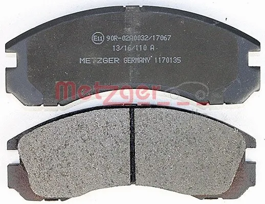 1170135 METZGER Комплект тормозных колодок, дисковый тормоз (фото 3)