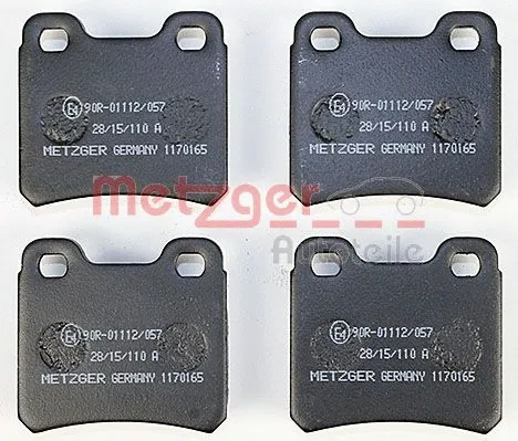 1170165 METZGER Комплект тормозных колодок, дисковый тормоз (фото 1)