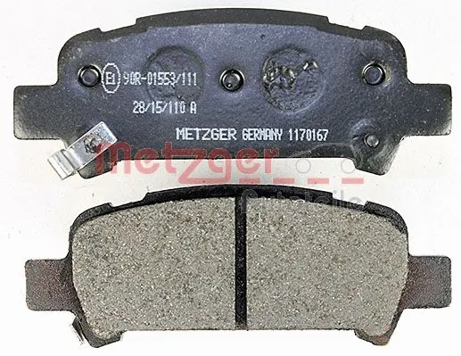 1170167 METZGER Комплект тормозных колодок, дисковый тормоз (фото 2)