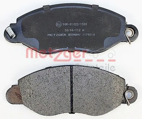 1170210 METZGER Комплект тормозных колодок, дисковый тормоз (фото 2)