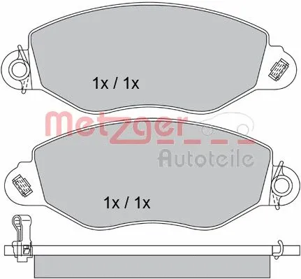 1170210 METZGER Комплект тормозных колодок, дисковый тормоз (фото 3)