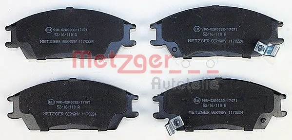 1170224 METZGER Комплект тормозных колодок, дисковый тормоз (фото 1)