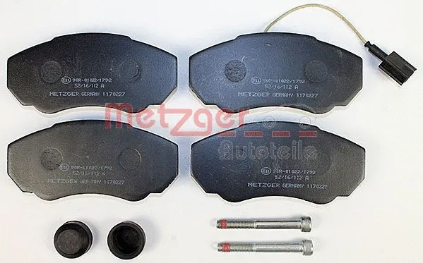 1170227 METZGER Комплект тормозных колодок, дисковый тормоз (фото 1)