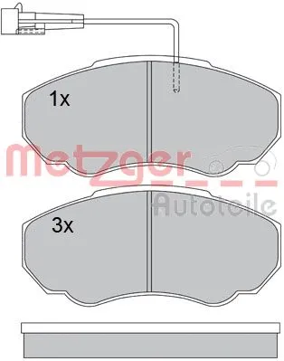 1170227 METZGER Комплект тормозных колодок, дисковый тормоз (фото 3)