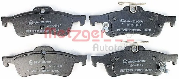 1170247 METZGER Комплект тормозных колодок, дисковый тормоз (фото 1)