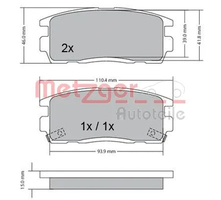 1170256 METZGER Комплект тормозных колодок, дисковый тормоз (фото 4)