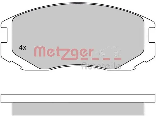 1170294 METZGER Комплект тормозных колодок, дисковый тормоз (фото 3)