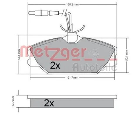 1170301 METZGER Комплект тормозных колодок, дисковый тормоз (фото 3)