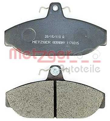 1170315 METZGER Комплект тормозных колодок, дисковый тормоз (фото 2)