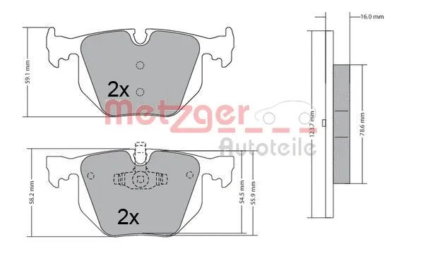 1170318 METZGER Комплект тормозных колодок, дисковый тормоз (фото 5)