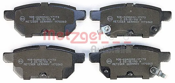 1170360 METZGER Комплект тормозных колодок, дисковый тормоз (фото 1)