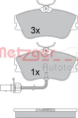 1170376 METZGER Комплект тормозных колодок, дисковый тормоз (фото 3)