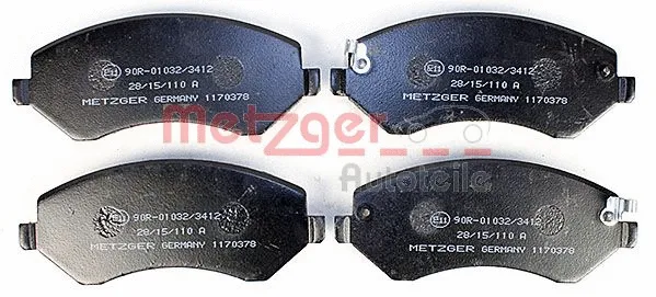 1170378 METZGER Комплект тормозных колодок, дисковый тормоз (фото 1)