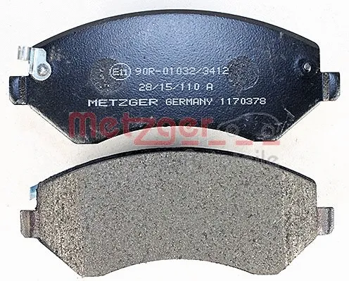 1170378 METZGER Комплект тормозных колодок, дисковый тормоз (фото 2)