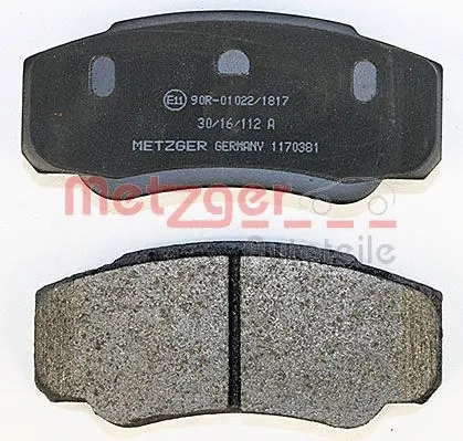 1170381 METZGER Комплект тормозных колодок, дисковый тормоз (фото 2)