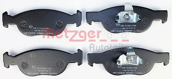 1170390 METZGER Комплект тормозных колодок, дисковый тормоз (фото 1)