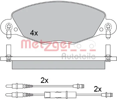 1170437 METZGER Комплект тормозных колодок, дисковый тормоз (фото 3)