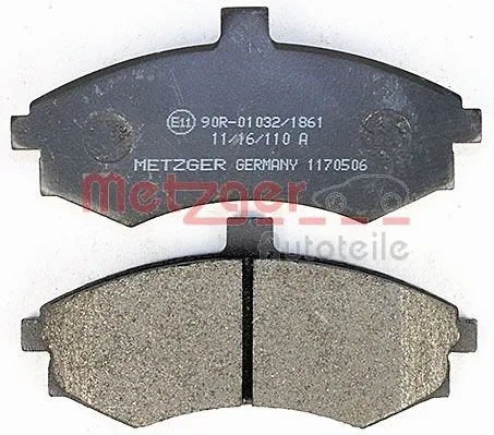 1170506 METZGER Комплект тормозных колодок, дисковый тормоз (фото 3)