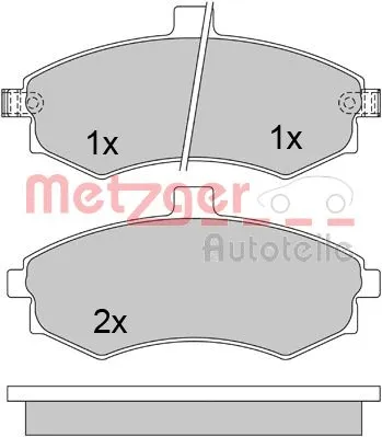 1170506 METZGER Комплект тормозных колодок, дисковый тормоз (фото 4)