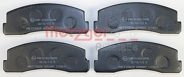 1170511 METZGER Комплект тормозных колодок, дисковый тормоз (фото 1)