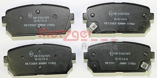 1170522 METZGER Комплект тормозных колодок, дисковый тормоз (фото 1)