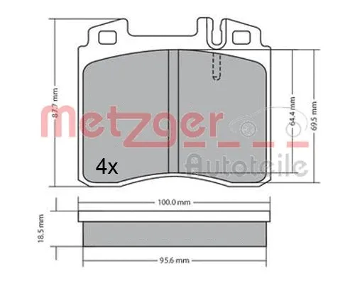 1170530 METZGER Комплект тормозных колодок, дисковый тормоз (фото 1)