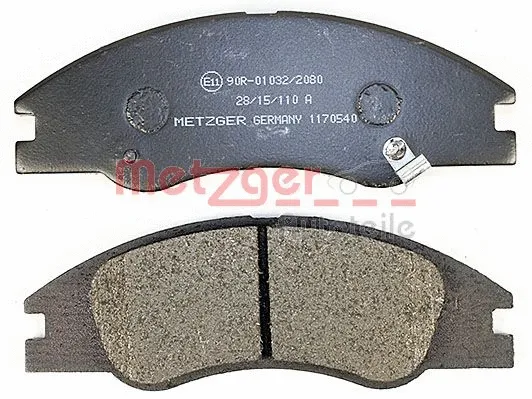 1170540 METZGER Комплект тормозных колодок, дисковый тормоз (фото 2)