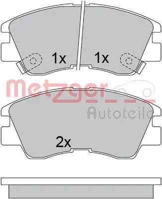 1170600 METZGER Комплект тормозных колодок, дисковый тормоз (фото 3)