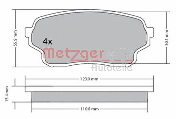 1170669 METZGER Комплект тормозных колодок, дисковый тормоз (фото 3)