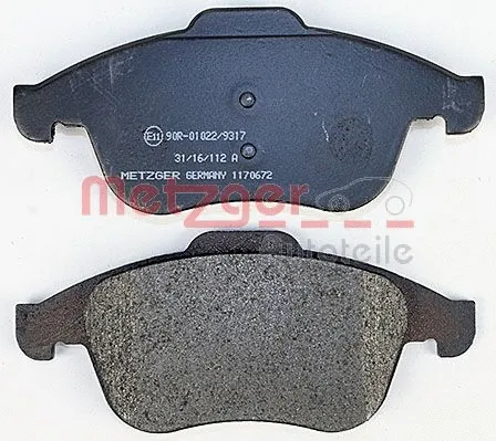 1170672 METZGER Комплект тормозных колодок, дисковый тормоз (фото 3)