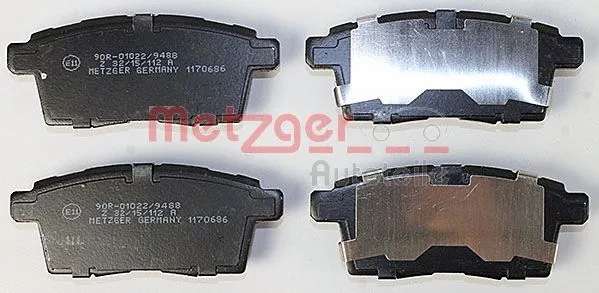 1170686 METZGER Комплект тормозных колодок, дисковый тормоз (фото 1)