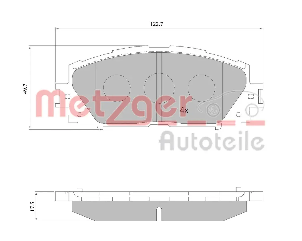 1170772 METZGER Комплект тормозных колодок, дисковый тормоз (фото 2)